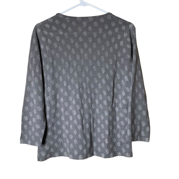 Garnet Hill Signature Eco Merino Cardigan Grey sz L - Picture 3 of 6